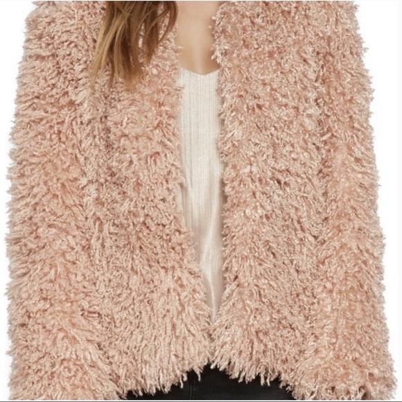 Willow & Clay Shaggy Faux Fur Jacket Pink XS - Picture 2 of 7